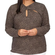 Michael Michael Kors Plus Size Giraffe-Print Twist-Detail Keyhole Top 4X B4HP - £26.30 GBP