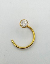 4 MM 18k Gold Nose Pin Stud Ring White Stone Simple Jewel Best Price Ind... - £48.80 GBP
