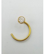 4 MM 18k Gold Nose Pin Stud Ring White Stone Simple Jewel Best Price Ind... - £48.70 GBP