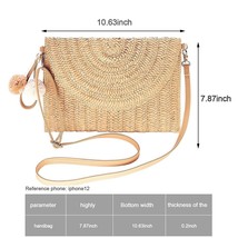 Summer Beach Vacation Clutches Bags for women Hand Rattan Straw Women Handbags N - £22.80 GBP