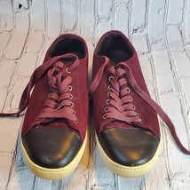 THE RAIL Mens Sneakers Shoes Burgundy Leather Suede Cap Toe Size 44M US 11 - $21.73