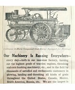 Advance Thresher Coal Powered Farm Plow 1894 Victorian Advertisement DWY1B - $551.07 MXN