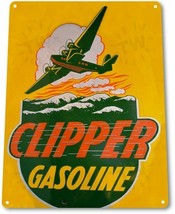 Clipper Gasoline Gas Garage Motor Oil Retro Vintage Decor Large Metal Ti... - $19.95