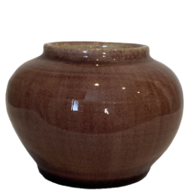 Vintage Pisgah Forest Pottery 1940  Small Bulbous Vase Pink Signed Stephen - $43.69