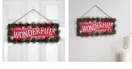 &quot;Most Wonderful Time of The Year&quot; Wooden Christmas Wall/Door Plaque - £44.33 GBP