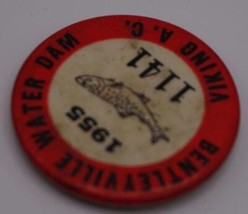 Bentleyville Pennsylvania Pesca Distintivo Bottone 1955 - £31.92 GBP