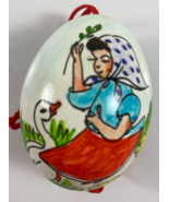 Vintage Little Girl Duck Hand Painted Real Egg Easter Tree Decoration - $280.41 MXN
