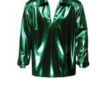 Men&#39;s Disco Shirt Theatrical Quality, Green, Large - £55.50 GBP+