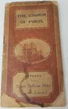 1922 The Charm of Paris Elysee Bellevue Hotel Travel Brochure Maps Photos - $18.95
