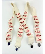 Vintage Coca-Cola White Suspenders with Red &quot;Enjoy Coke&quot; Printed on Them... - £15.14 GBP