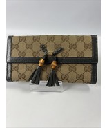 GUCCI GG GHW Long Wallet 269981 Canvas Leather Gray/Tan - $4,680.20 MXN