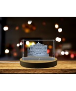 LED Base included | Exquisite Colón Theatre 3D Engraved Crystal Gift for... - $25.99+