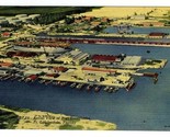 Aerial View Port Everglades Linen Postcard Fort Lauderdale Florida 1953 - £8.56 GBP