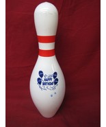 AMF Authentic Full Size Bowling Pin &quot;HAPPY BIRTHDAY&quot; Favor Decoration Co... - £19.54 GBP