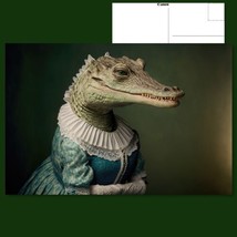  &quot;Postcard: Victorian Crocodile - Elegance in a Vintage Dress&quot; ️ - £4.66 GBP