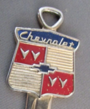 Vintage Chevrolet Red Black Crest Badge Ignition Key Car Automobile 1933-1966 - £39.50 GBP