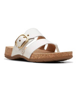 Clarks Women Sandal Mule Off White Leather Slides Reileigh Park Size 6 C... - $59.49