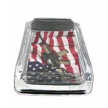 2nd Amendment Glass Ashtray D8 4&quot;x3&quot; Gun Arms Right - £38.10 GBP