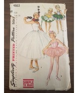 1950&#39;s VTG Simplicity Girls&#39; Ballet Costume Pattern 4863 Size 14 CUT - £12.49 GBP