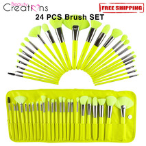 Beauty Creations The Neon Yellow 24 PCS Makeup Brush SET - £21.35 GBP