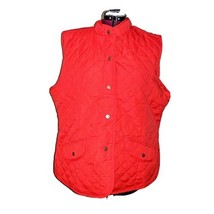 Mary McFadden Puffer Vest Red Women Quilted Pockets Plus Size 2X - £53.02 GBP