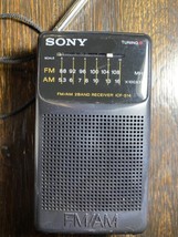 VTG Sony FM AM 2 Band Pocket Handheld Radio Receiver ICF-S14 Battery Operated - £19.14 GBP