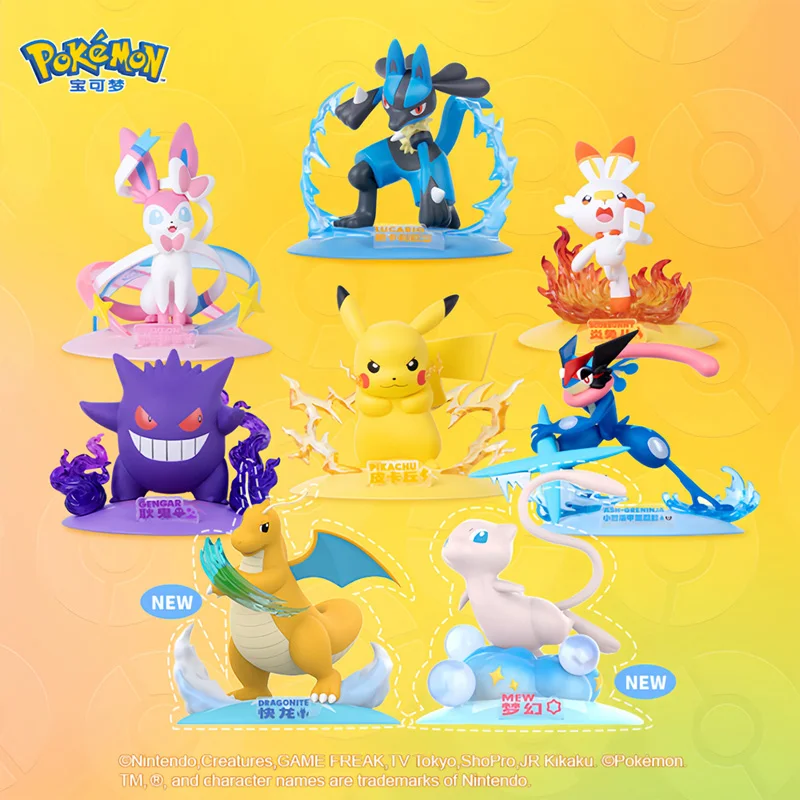 Gures ash greninja sylveon lucario pikachu mew dragonite scorbunny gengar model pvc toy thumb200