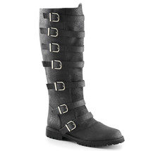GOTH110/BPU Men&#39;s Medieval Renaissance Warrior Black Buckle Strap Costum... - £85.84 GBP