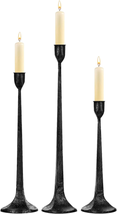 Iron Taper Candle Holder Set of 3 - Decorative Tall Candle Stand, Candlestick Ho - £47.85 GBP
