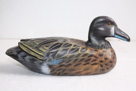 Original Vintage Wooden Duck Decoy Hand Carved and Painted Glass Eyes 9&quot; Decor - £62.64 GBP
