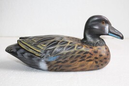 Original Vintage Wooden Duck Decoy Hand Carved and Painted Glass Eyes 9&quot;... - £62.32 GBP