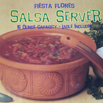 Cooks Club Vintage 80s Terracotta Salsa Server Bowl with Ladle Sunflower... - £33.58 GBP