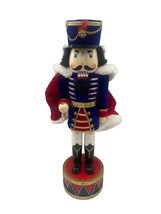 Vintage Wood Nutcracker Soldier Drum Christmas Decoration 18”Tall - £34.82 GBP