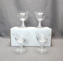 Rose by Fostoria Crystal Champagne Coupes Saucers Low Sherbet Glasses (S... - $34.65