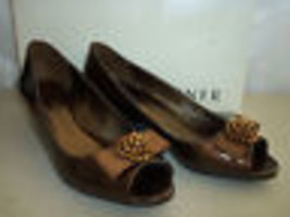 Etienne Aigner New Womens Utah Brown Patent Wedge Heels 6.5 M Shoes - $68.31