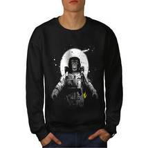 Wellcoda Space Monkey Moon Mens Sweatshirt, Planet Ape Casual Pullover Jumper - £24.12 GBP+