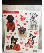 Ship N 24 Hours. New-Valentines 21 Pc Dogs Window Clings. - $18.80