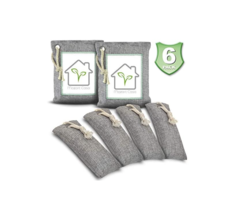 Premium Activated Powerful Bamboo Bags Odor Absorber 6 Piece Set NEW - £14.88 GBP