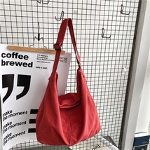 Shoulder Bag Women Shopper Canvas Tote Bag Female Solid Simple Large Capacity Cr - £15.40 GBP