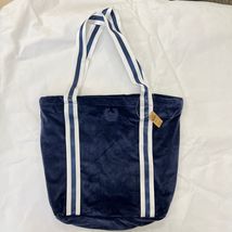 Victoria's Secret Pink Blue Corduroy Tote Bag Soft Zip Top - $18.46