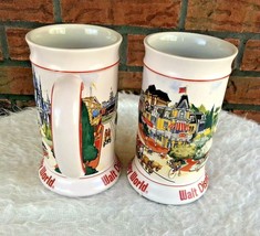 2 Vintage Walt Disney World Magic Kingdom Stein Mug Main Street Castle 3... - £33.80 GBP