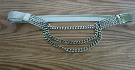 Vintage 1970&#39;s silver tone chain &amp; watchband woman&#39;s belt - £15.92 GBP