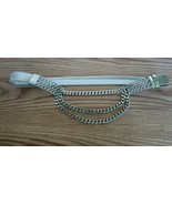 Vintage 1970&#39;s silver tone chain &amp; watchband woman&#39;s belt - £15.68 GBP