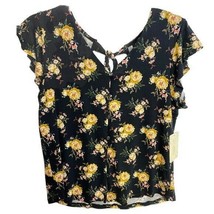 Sweet Wanderer Black Floral Top Size Medium NWT - £11.25 GBP