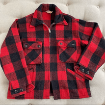 Vintage 50s Monterey Club Sportswear Buffalo Plaid Wool Coat Jacket L - $80.64