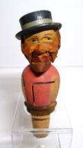 ANRI Mechanical Talker Jaw Drop Bottle Stopper Wood Carved Puppet Barware Italy - £21.95 GBP