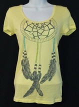 Nollie The Basic Tee Yellow Short Sleeve Tee Feather Dream Catcher Size ... - $9.49