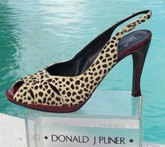 Donald Pliner Couture Gator Leather Chita Hair Calf Shoe New Peep Toe Sz... - $177.75