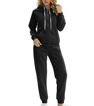 Women&#39;s Black Hoodie Sweatshirt and Jogger Sweatpants 2 Pc Set - Small - £23.45 GBP