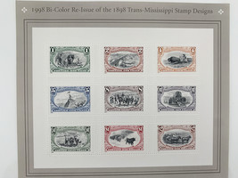 USPS Bi-Color Re-Issue of 1898 Trans Mississippi Sheet of Nine Stamps - £7.86 GBP